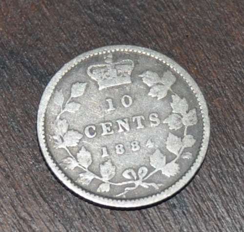 1884 10 CENTS CANADA-0.925 SILVER