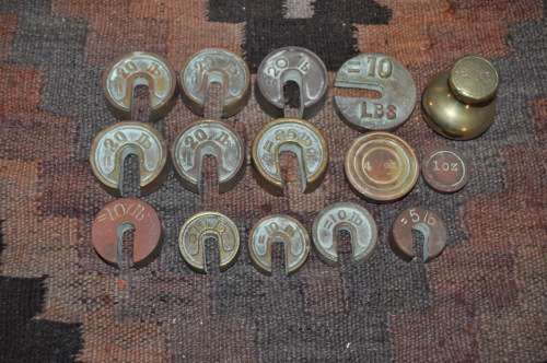 COLLECTION OF OLD SCALE WEIGHTS