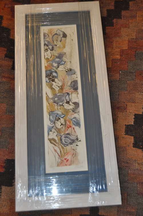 AWESOME ETCHING,STILL LIFE,SIGNED BY ARTIST,FRESHLY FRAMED