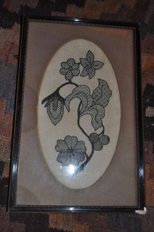 FANTASTIC VICTORIAN NEEDLE WORK,FRAMED