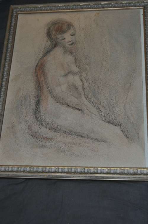 AWESOME NUDE MIXED MEDIA,SIGNED BY ARTIST