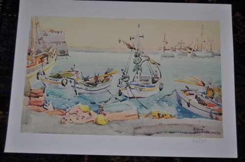 WALTER BATTISS-AWESOME LITHOGRAPH,SIGNED BY WORLD FAMOUS ARTIST