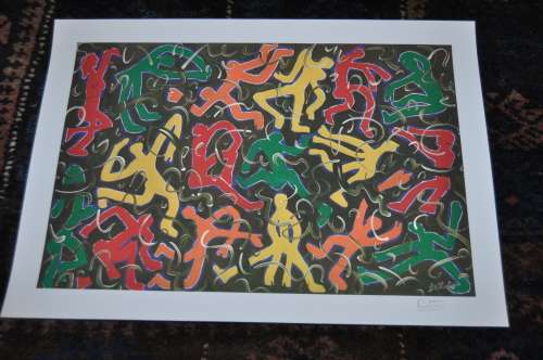 WALTER BATTISS-AWESOME LITHOGRAPH,SIGNED BY WORLD FAMOUS ARTIST
