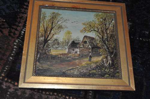 AWESOME OLD DUTCH OIL PAINTING,FARM SCENE