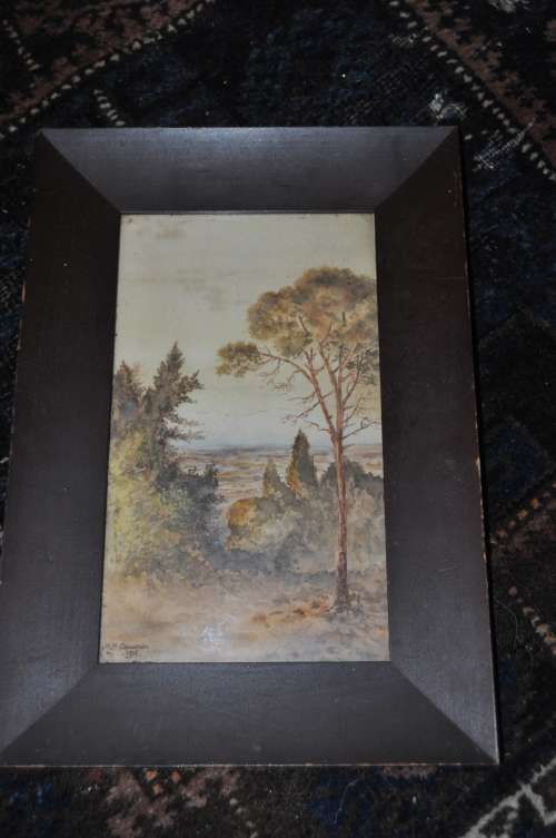 WONDERFUL WATERCOLOR by H.M.CAMERON IN AWESOME VINTAGE FRAME