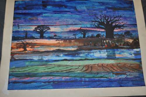WOW!!! David N'LALA(NAMIBIAN)-AWESOME ACRYLIC ON PAPER-GREAT INVESTMENT