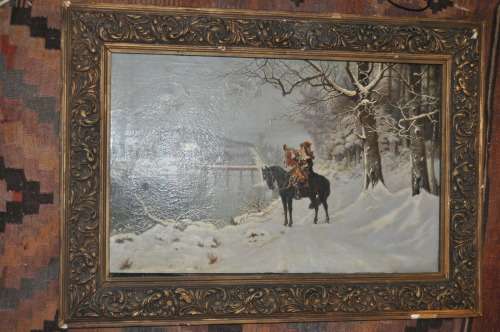 WOW!!! ANTIQUE EUROPEAN OIL ON CANVAS-JUST LOOK AT THIS!!!