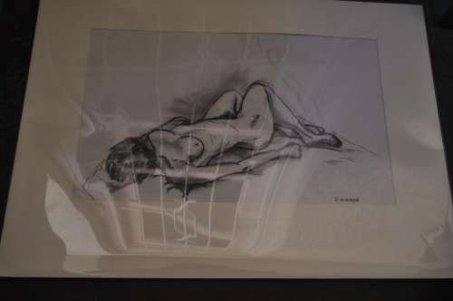 DAMIAN OSBORNE(1980-)-AWESOME ORIGINAL NUDE SKETCH