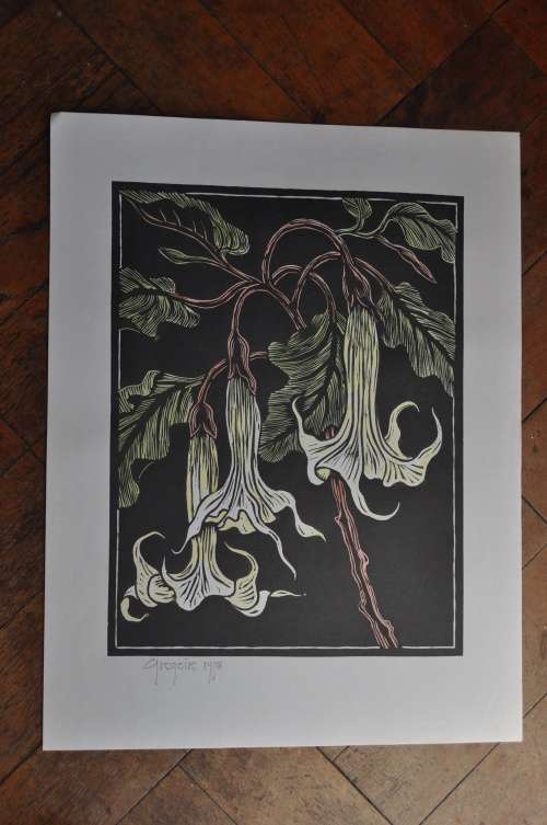 GREGOIRE BOONZAIER LINOCUT ON WATERMARK PAPER,SIGNED ,DATED-GREAT INVESTMENT!!!