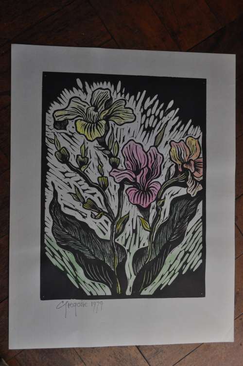 GREGOIRE BOONZAIER LINOCUT ON WATERMARK PAPER,SIGNED ,DATED-GREAT INVESTMENT!!!