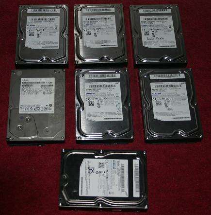 6 x 1 TB hard drives, 1 x 1.5 tb Hard drive