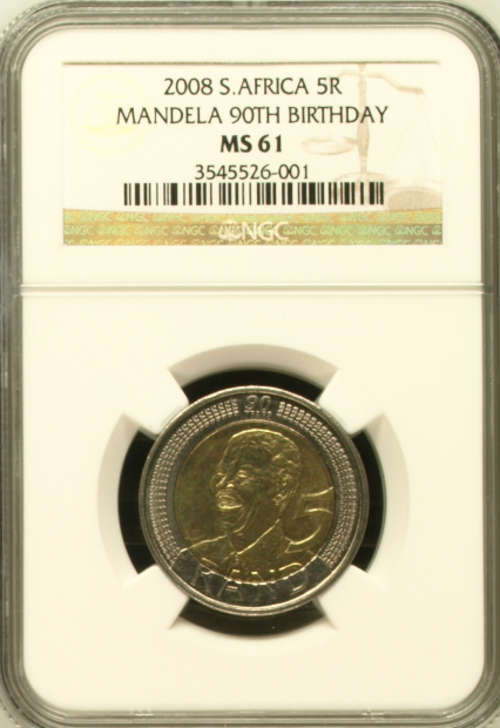 $$ MS61 - RARE GARDE - NGC GRADED - MANDELA BIRTHDAY R5 COIN @@