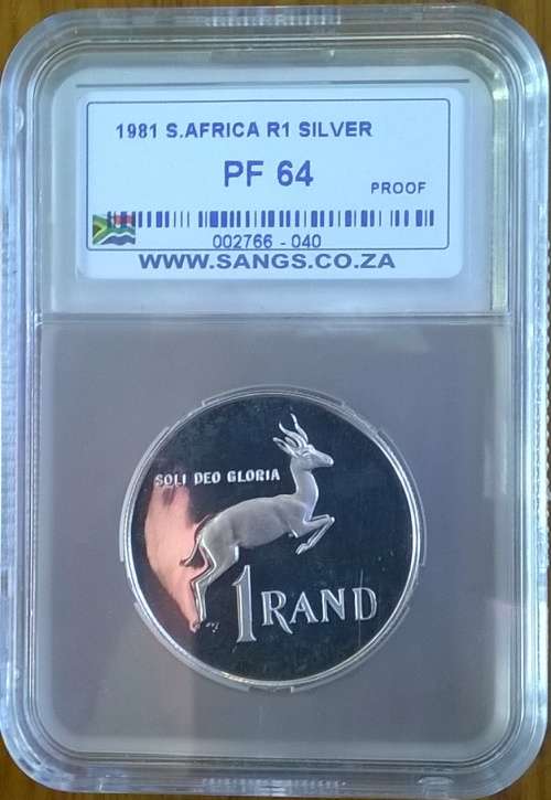 1981 RSA SILVER R1 SANGS SLABBED PROOF 64