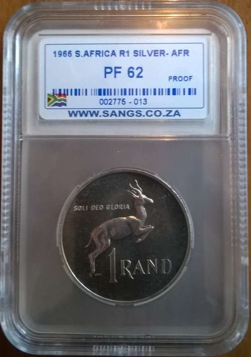 1966 RSA SILVER R1 SANGS SLABBED PROOF 62