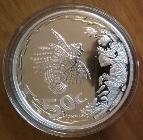 2013 SA MARINE PROTECTED AREAS: 2 OZ STERLING SILVER PF 50C WITH COA IN CAPSULE AND BOX FROM SA MINT