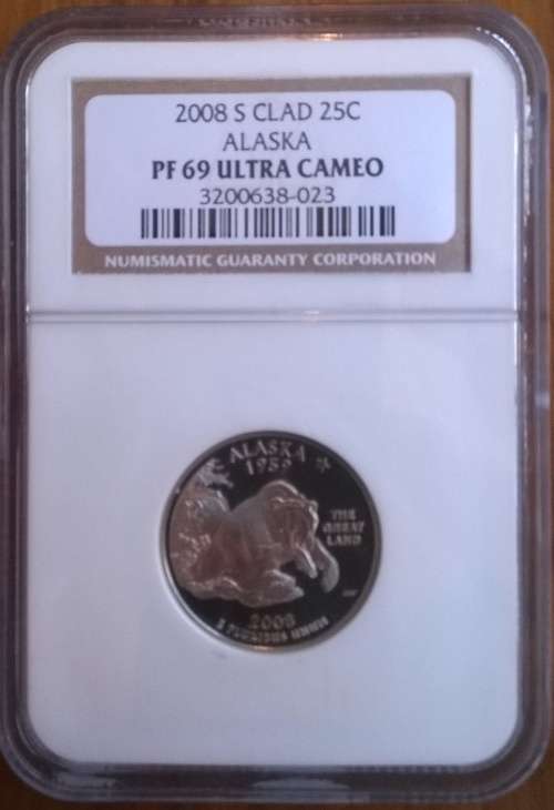 USA 2008 SILVER CLAD 25c NGC GRADED PROOF 69 ULTRA CAMEO!!!! ALMOST PERFECT!!! 2 COINS FOR SALE!
