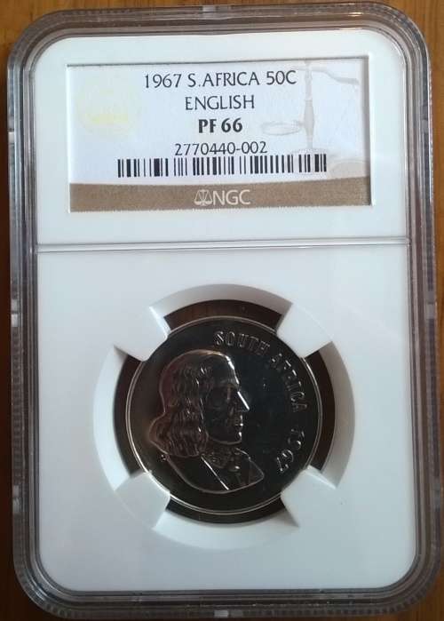 SA 1967 ENGLISH 50 CENT PROOF 66  NGC GRADED. 2 ND BEST NGC GRADE!!!!