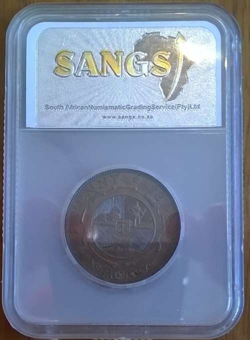 1892 ZAR 1 PENNY SANGS SLABBED MS 62 BN HERNS VALUE IN CHOICE UNC R 12 000.00