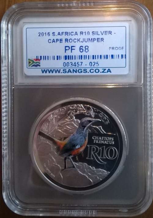 2016 SA SILVER CAPE ROCK JUMPER CROWN SIZE R10 SANGS GRADED PROOF 68!!!! HIGH GRADE!!!!