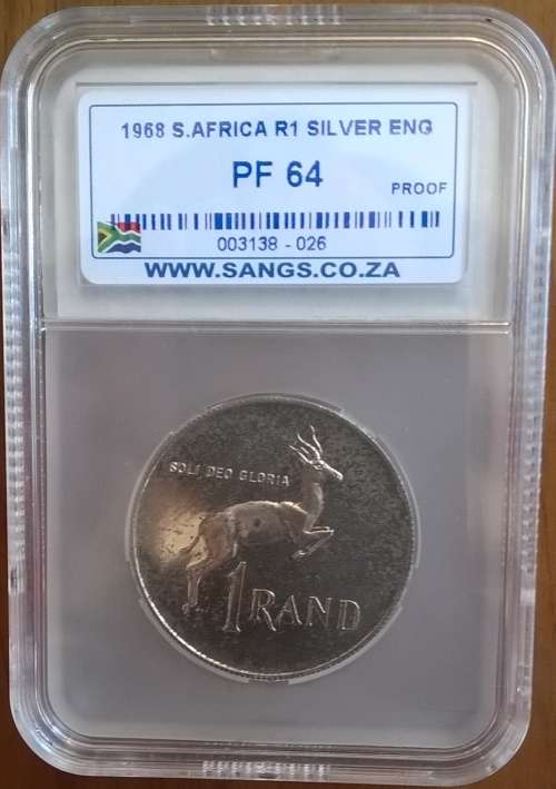 1968 RSA ENGLISH SILVER R1 SANGS SLABBED PROOF 64