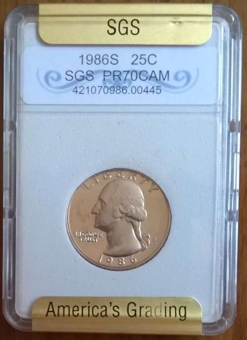 USA 1986 PROOF 25 CENT