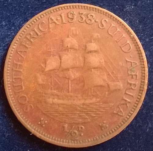 1938 SA COPPER HALF  PENNY CIRCULATED AND UNGRADED