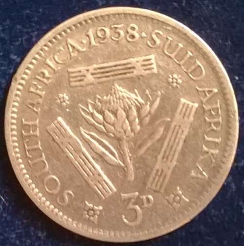 1938 SA SILVER TICKEY CIRCULATED AND UNGRADED