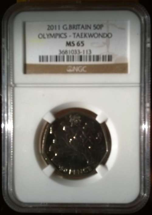Great Britain 2011 - 50 Pence Olympics Taekwondo NGC Graded MS65