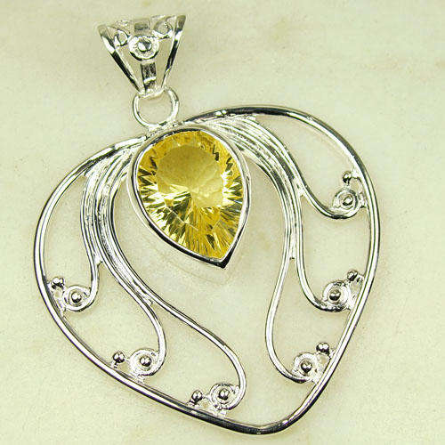 BEAUTIFUL CITRINE GEMSTONE PENDANT- 925 SILVER