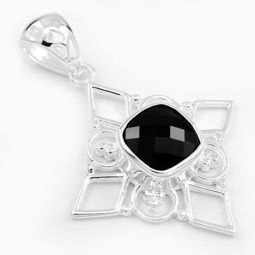 BEAUTIFUL FASHION BLACK ONYX GEMSTONE PENDANT
