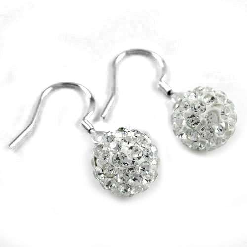 BEAUTIFUL FASHION WHITE CRYSTAL GEMSTONE EARRINGS