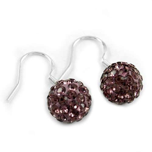 BEAUTIFUL FASHION PURPLE CRYSTAL GEMSTONE EARRINGS