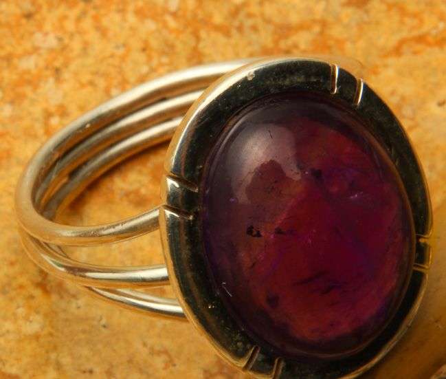 NATURAL PURPLE AMETHYST 925 STERLING SILVER RING SIZE 8.5