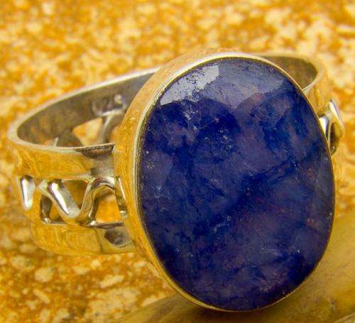 NATURAL BLUE SAPPHIRE 925 STERLING SILVER RING SIZE 7.5