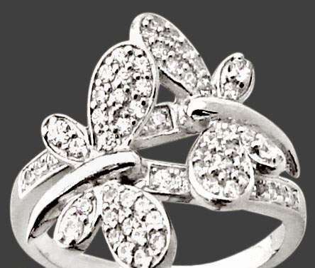 SPARKLING WHITE TOPAZ STERLING SILVER CLUSTER RING SIZE 7 1/2