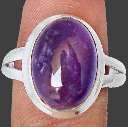 ELITE PURPLE AMETHYST OVAL 925 STERLING SILVER SOLITAIRE RING SIZE 6