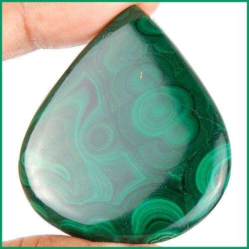 105 ct UNTREATED NATURAL MALACHITE PEAR CABOCHON GEMSTONE