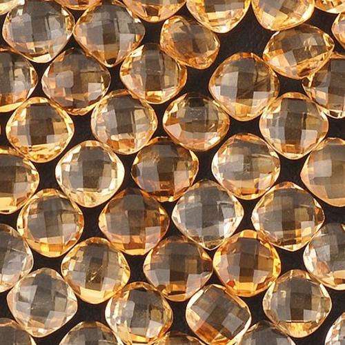 100% NATURAL MINED GOLDEN YELLOW CUSHION CHECKERBOARD CUT CITRINES-5mm x 2mm EACH SOLD INDIVIDUALLY