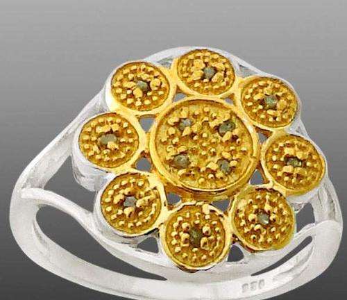 YELLOW DIAMOND STERLING SILVER RING size 9