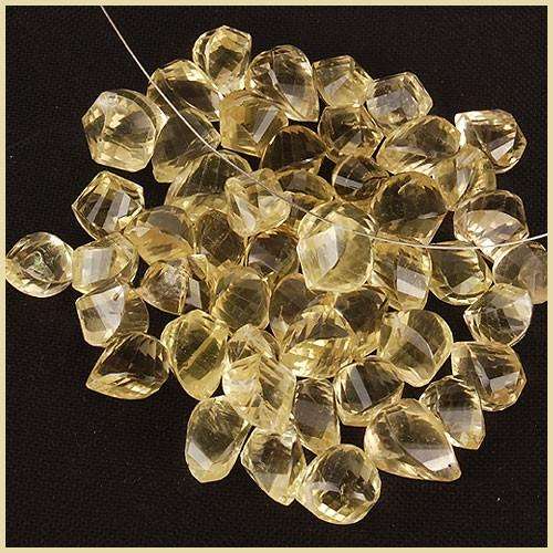 NATURAL LEMON YELLOW CITRINE FANCY CUT BRIOLETTE LOT-42Tcts (6 PIECES)