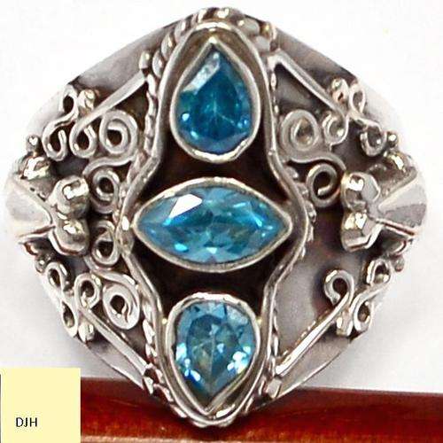 BLUE TOPAZ .925 STERLING SILVER RING SIZE 7.5