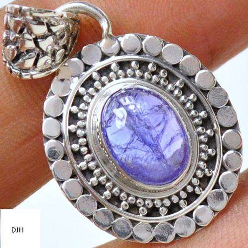 NATURAL TANZANITE .925 STERLING SILVER PENDANT