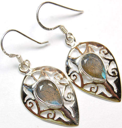 LABRADORITE .925 STERLING SILVER EARRINGS