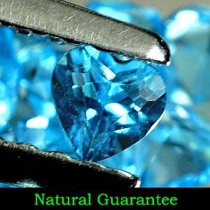 AWESOME NATURAL SWISS BLUE HEART TOPAZ LOT OF 30 GEMSTONES **BRAZIL**