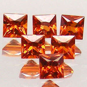 AMAZING! 100% NATURAL SQUARE CUT ORANGE SPESSARTITE GARNET LOT OF 28 PIECES
