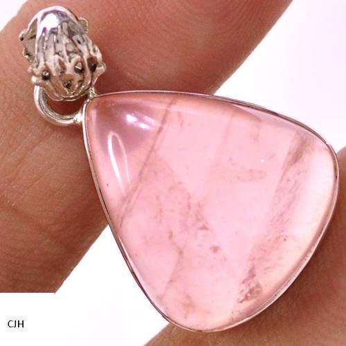 ROSE QUARTZ .925 STERLING SILVER PENDANT