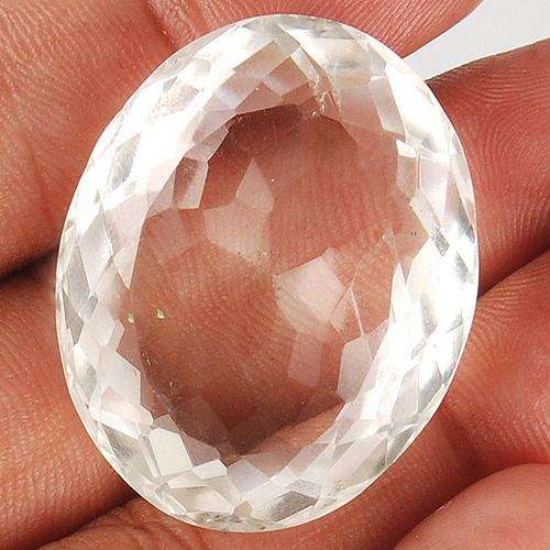 37.00cts NATURAL EARTH MINED OVAL CUT WHITE QUARTZ