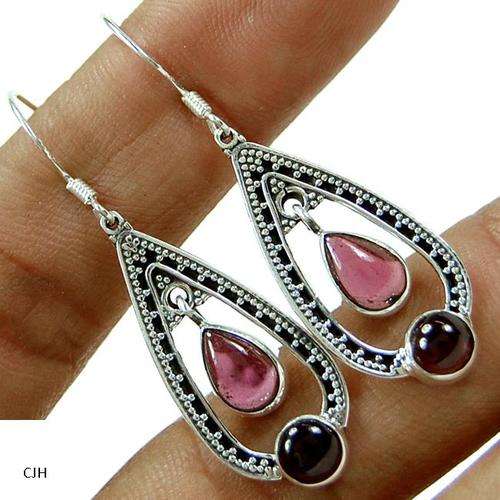 GARNET .925 STERLING SILVER EARRINGS