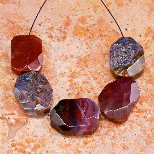 20X15X6MM NATURAL INDIAN AGATE NUGGET BEADS 5 PIECES SOLD INDIVIDUALLY
