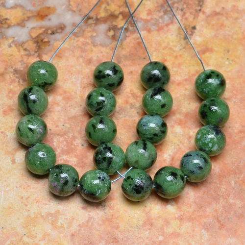 8 mm NATURAL RUBY ZOISITE GEMSTONE BEADS 28 PIECES SOLD INDIVIDUALLY